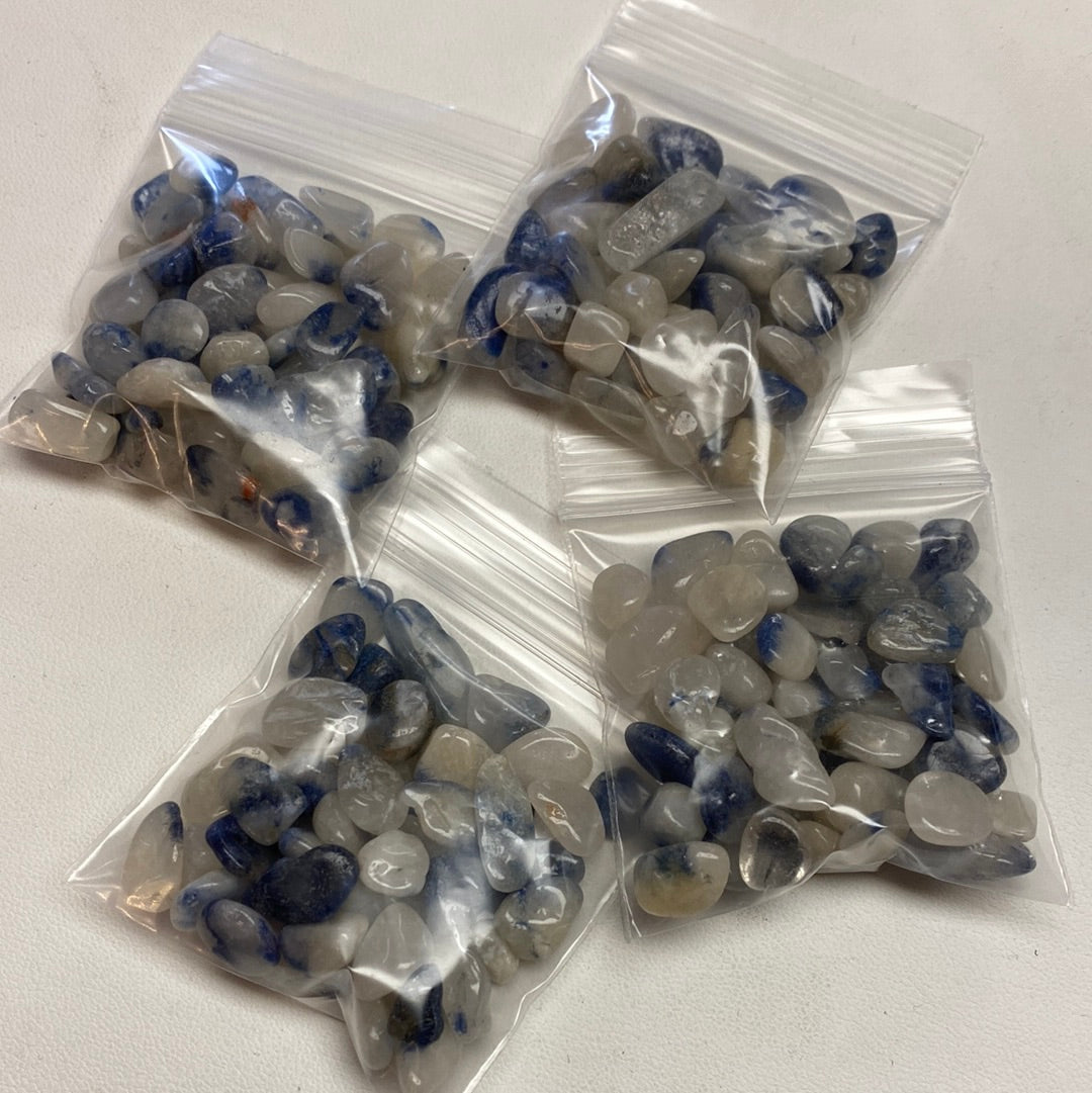 Dumortierite Quartz Chips Mountain Mineral Market